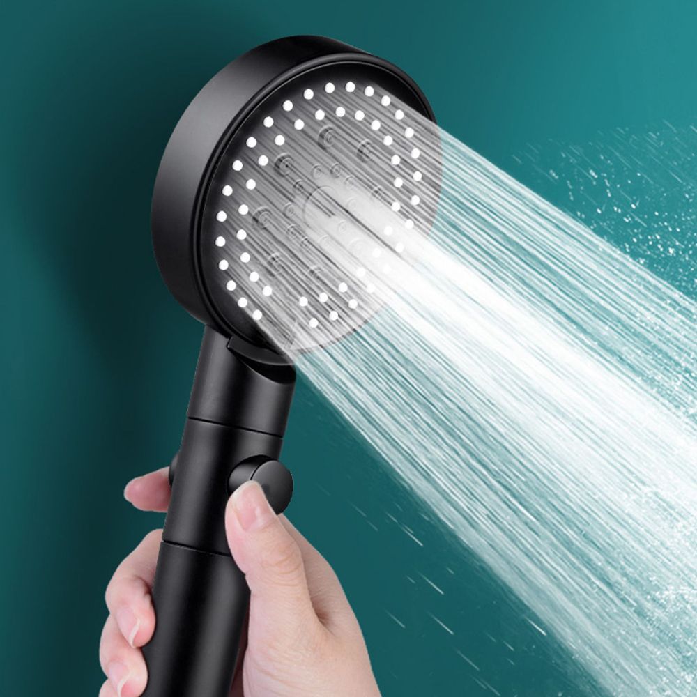 Round Spray Shower Head 6 Settings Adjustable Water Flow Handheld Shower Head