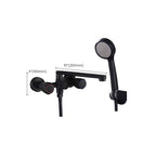 Modern Bathtub Faucet Trim Black Wall Mounted Swivel Spout with Hand Shower