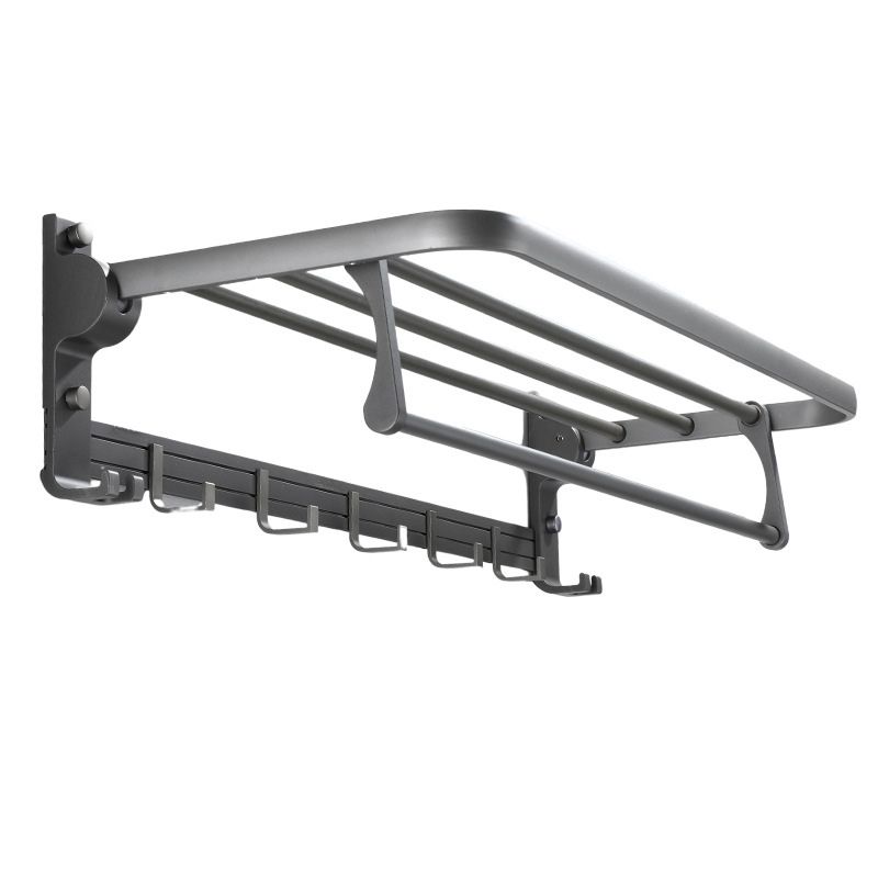Contemporary Gray Bathroom Hardware Set Bathroom Shelf/Towel Bar Including Bathroom Set