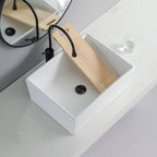Contemporary Bathroom Sink Porcelain Rectangular Vessel Sink Sink Only