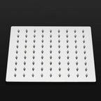 Silver Square Fixed Shower Head Modern Style Wall Mounted Shower Head