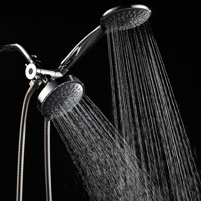 Modern Style Shower Heads Dual Wall Mounted Round Metal Dual Shower