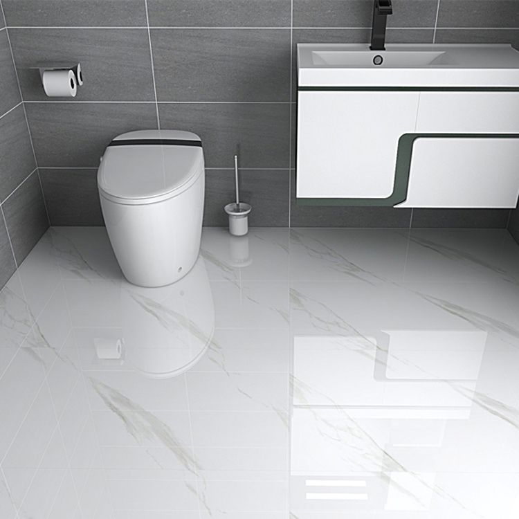 Modern PVC flooring with marble pattern, Peel & Stick vinyl floor planks