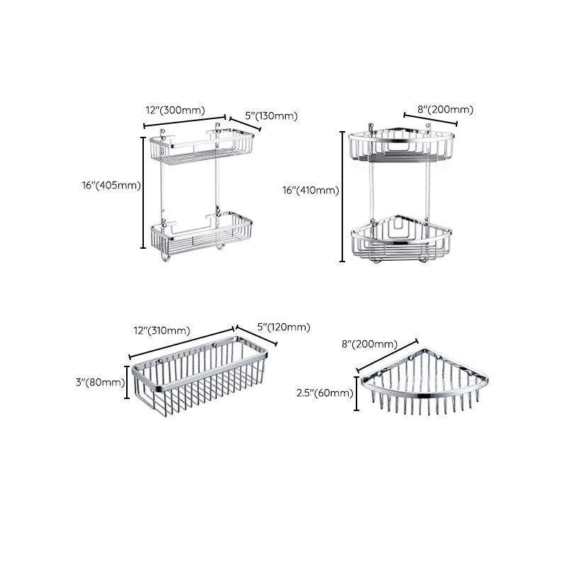 5-piece Bathroom Accessory Set Modern Polished Chrome Bathroom Set