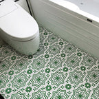 Matte-gloss vinyl floor coverings for peeling off and permanently sticking with quadrant edge
