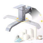 Contemporary Wall Mounted Bathroom Faucet Lever Handles Low Arc Swivel Brass Faucet