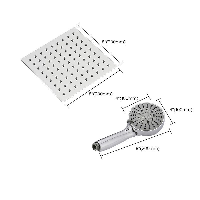 Wall Mounted Adjustable Shower Head Modern Square Metal Shower Head