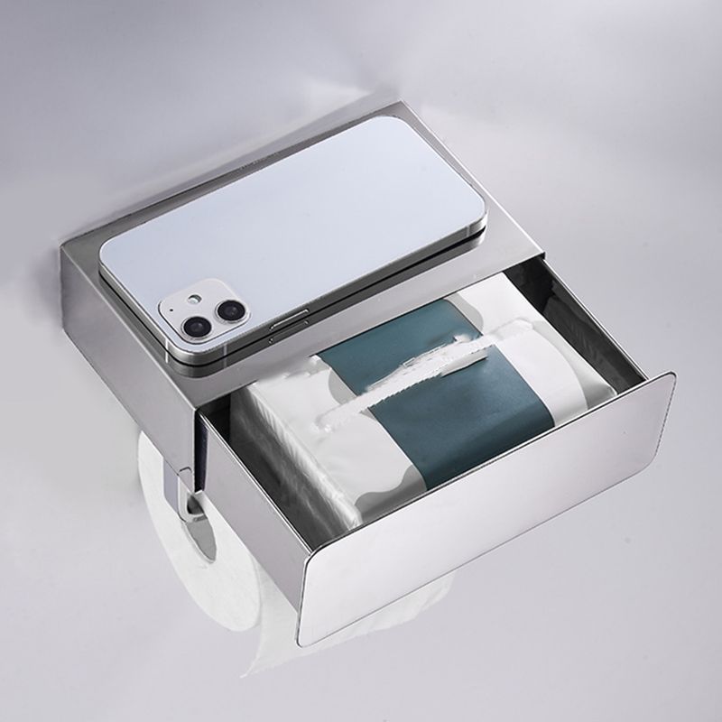2-piece Stainless Steel Classic Bathroom Accessory Set Black & Chrome Paper Holder