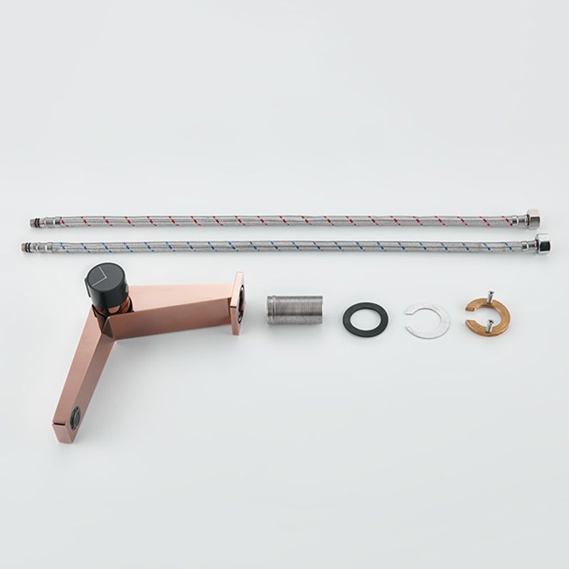Modern Bathroom Sink Faucet Brass Knob Handle Low Arc Basin Faucet
