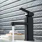 Cubic Basin Faucet Simple Low Arc Bathroom Faucet with 1 Hole