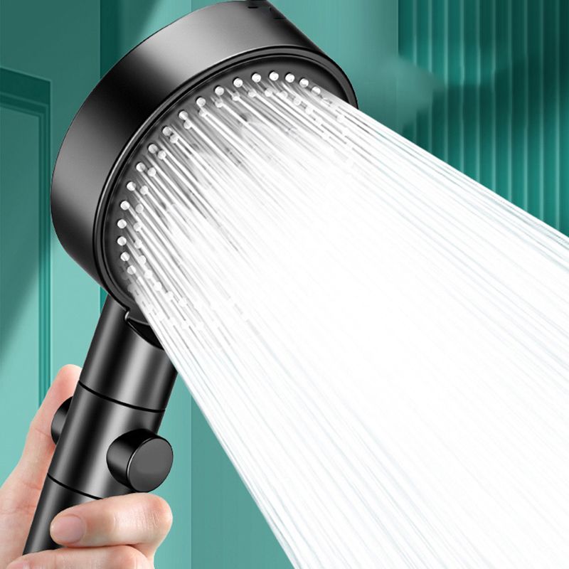 Modern 6 Setting Shower Head Adjustable Spray Pattern Matt Black Round Shower Head