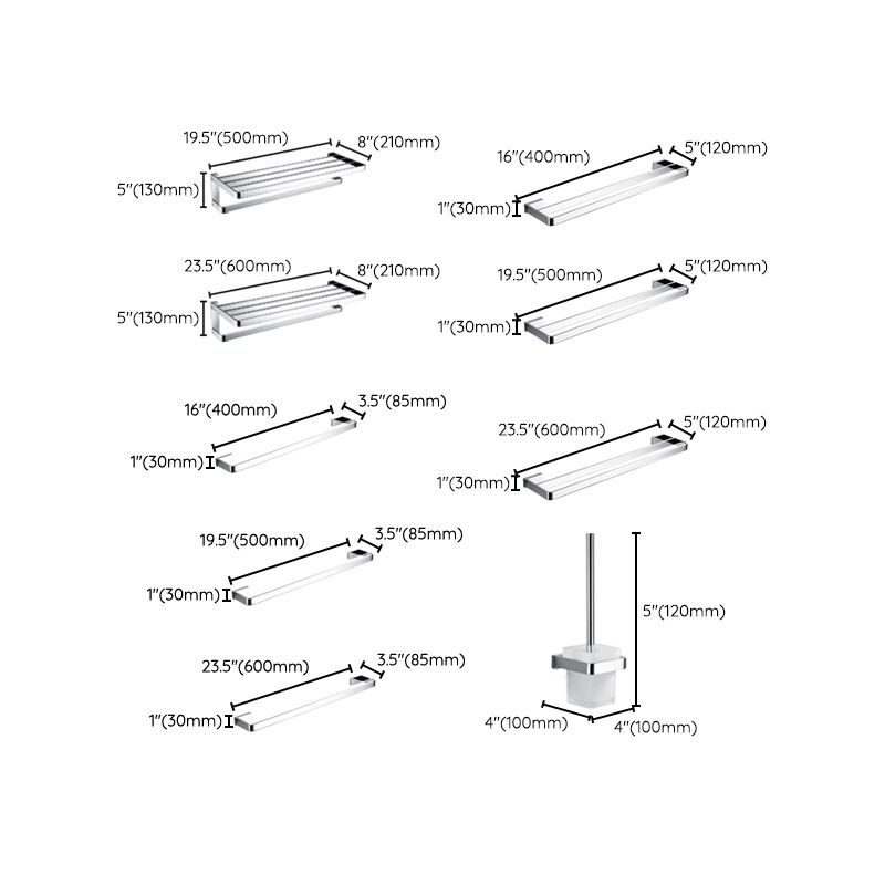 5-piece Bathroom Accessory Set Modern Polished Chrome Bathroom Set