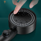 Classic Shower Head Adjustable Spray Pattern Round Shower Head in Black