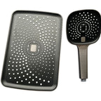 Black Large Shower Head Standard Spray Pattern with Hand Shower