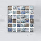 Plastic Self-Adhesive Tiles Mosaic Tiles Grid Square Waterproof Self-Adhesive Tile Pack of 12