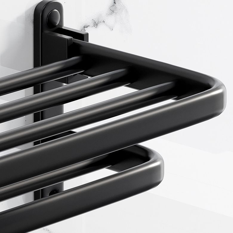 Modern Aluminum Bathroom Accessory Set Matte Black Bathroom Shelf/Towel Holder/Paper Holder