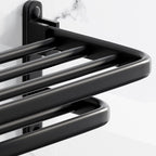 Modern Aluminum Bathroom Accessory Set Matte Black Bathroom Shelf/Towel Holder/Paper Holder