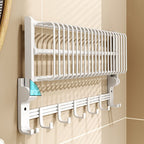 Modern style bathroom accessory set with bathroom shelf/towel rack/toilet brush in white