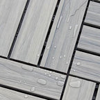 Interlocking composite deck tiles Striped pattern patio tiles