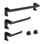 Metal Bathroom Set 5-piece Modern Style Black Bathroom Accessories Set