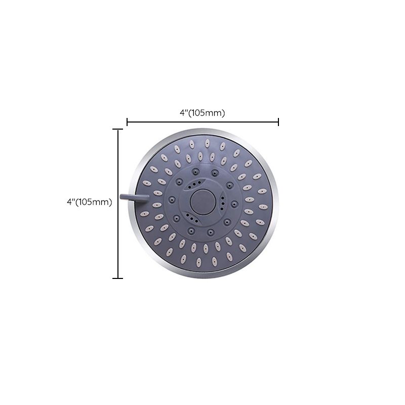 5 Sprays Shower Head Wall Mounted Silver Round Fixed Shower Head