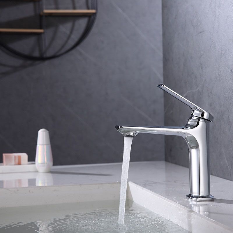 Modern faucet brass lever handles low arc sink bathroom faucet