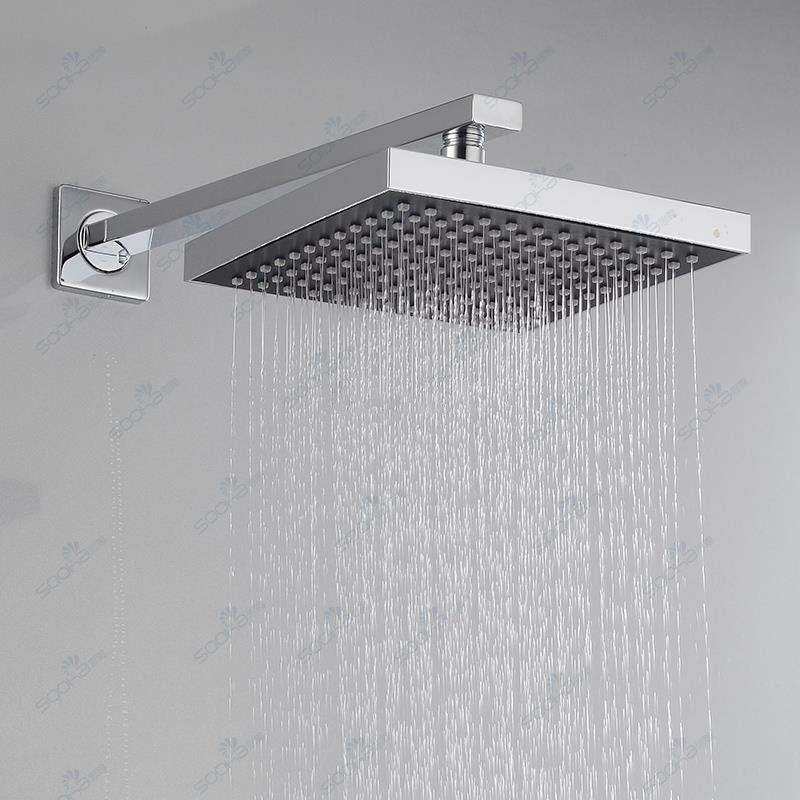 Modern square fixed shower head with shower arm Wall-mounted shower head made of stainless steel