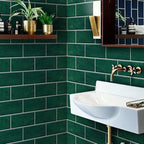 Mosaic tiles peel and attach tiles PVC backsplash peel and attach wall tiles in green