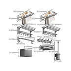 Modern gray bathroom hardware set with bath shelf/towel holder/robe hook/toilet paper holder