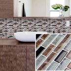 12"x 12" Resin Mosaic Tiles Square Self-Adhesive Tiles for Backsplash & Wall Tile