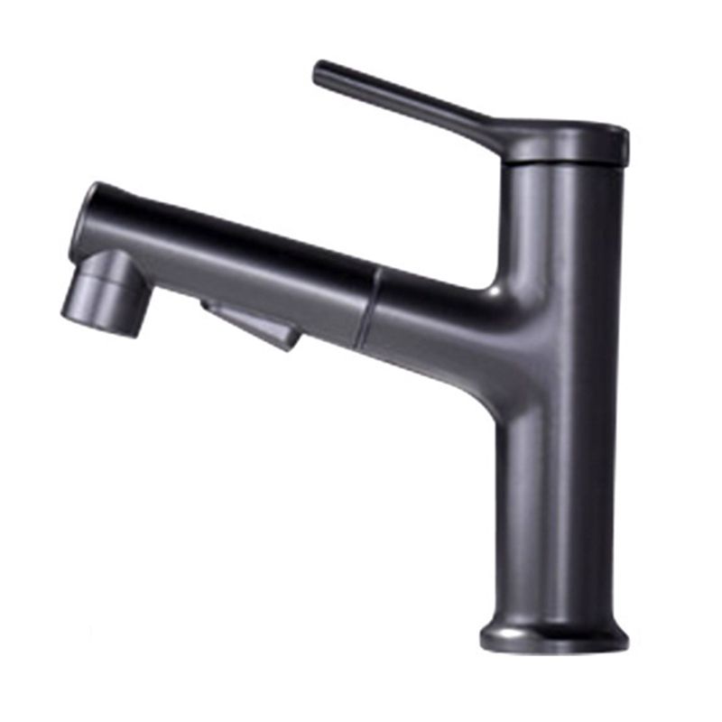 Modern Style Extendable Vessel Faucet Single Handle Low Arc Copper Vessel Faucet