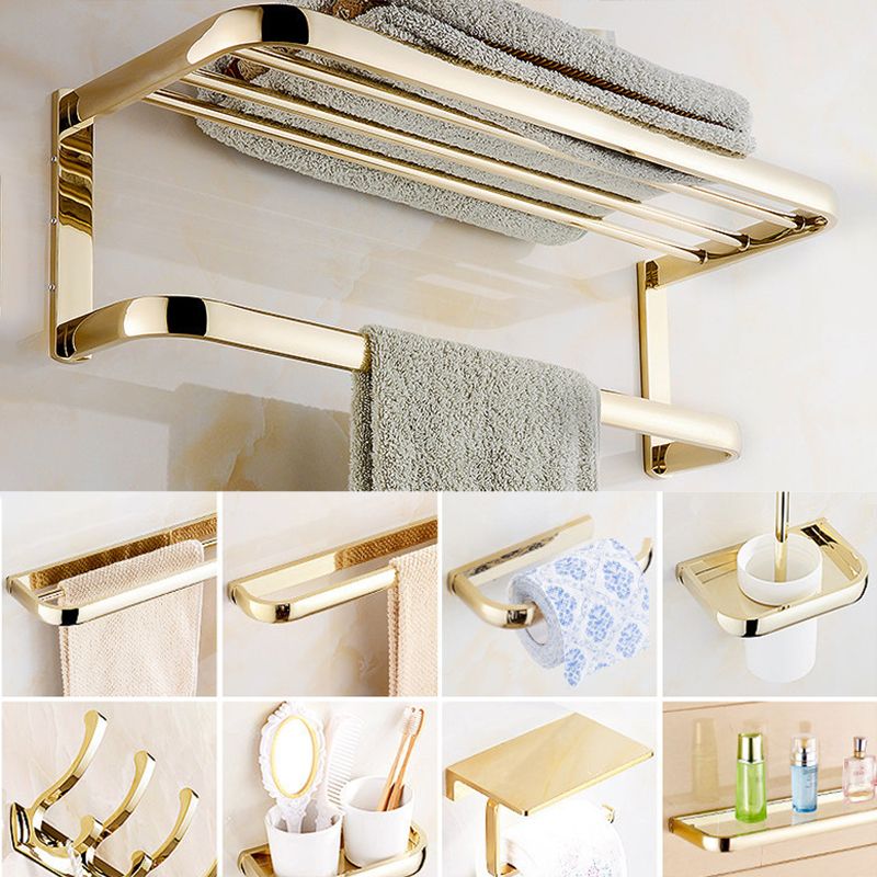 Chrome/Gold Bathroom Accessories Set Modern Metal Bathroom Hardware Set