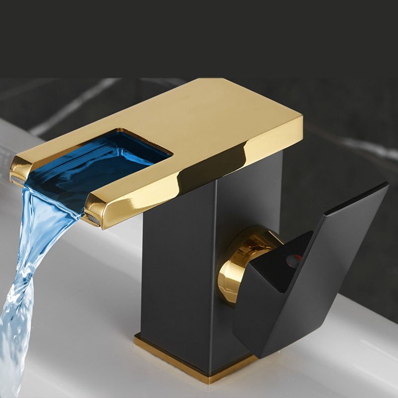 Waterfall spout basin tap lever handle square basin tap