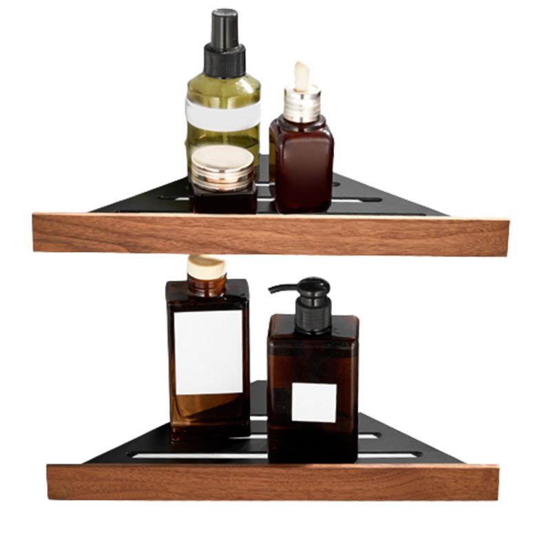 7-piece toilet accessory set made of solid wood and metal