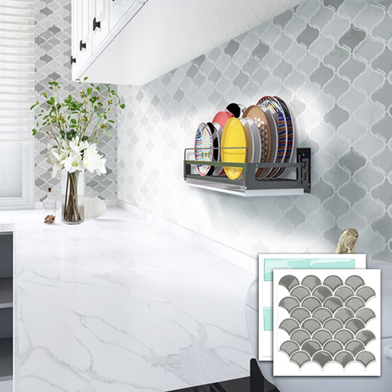 Peel & Stick Subway Tiles Plastic Stain Resistant Peel & Stick Subway Tiles 5-Pack