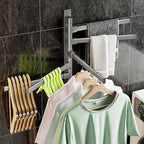 Contemporary Gray Bathroom Accessory Set Aluminium Towel Holder