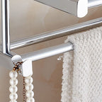 Polished Chrome Modern Bathroom Accessory Set Silver Towel Holder/Bath Shelf