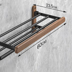 Metal and wood bathroom accessories as a single piece or as a set without drilling