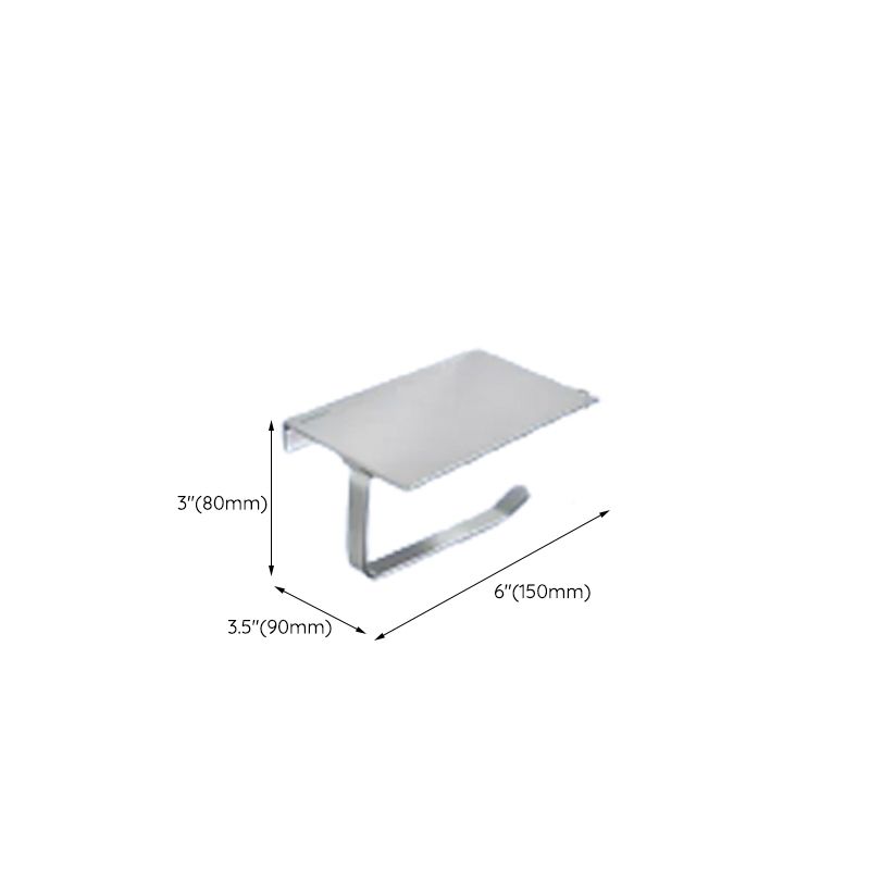 Contemporary bathroom accessory set made of aluminum with towel holder/bath shelf