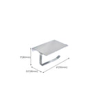 Contemporary bathroom accessory set made of aluminum with towel holder/bath shelf
