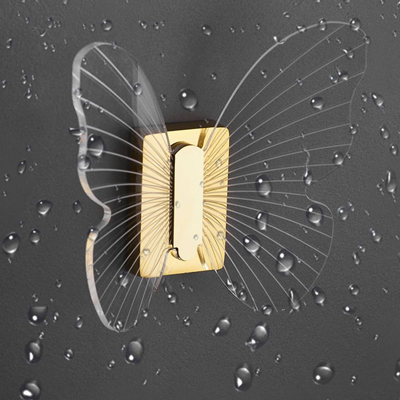 Modern Brass Bathroom Accessory Set Acrylic Butterfly Theme Bathrobe Hooks