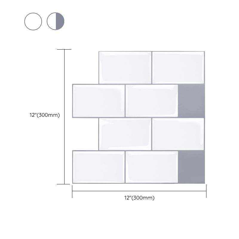 Modern Tile Peel & Stick PVC Rectangular Subway Tile Peel and Stick Wall Tile