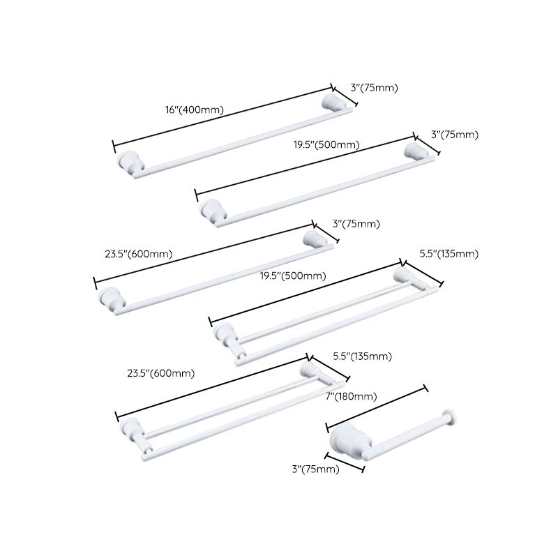 Contemporary white bathroom accessories as a single piece or in a set