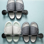 2-piece modern bathroom accessories set metal slipper rack/towel bar