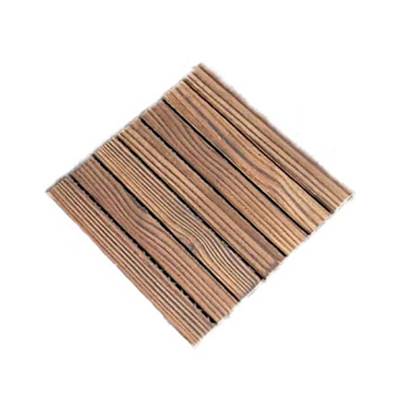 Farmhouse square tile floor brown pine wood for patio garden