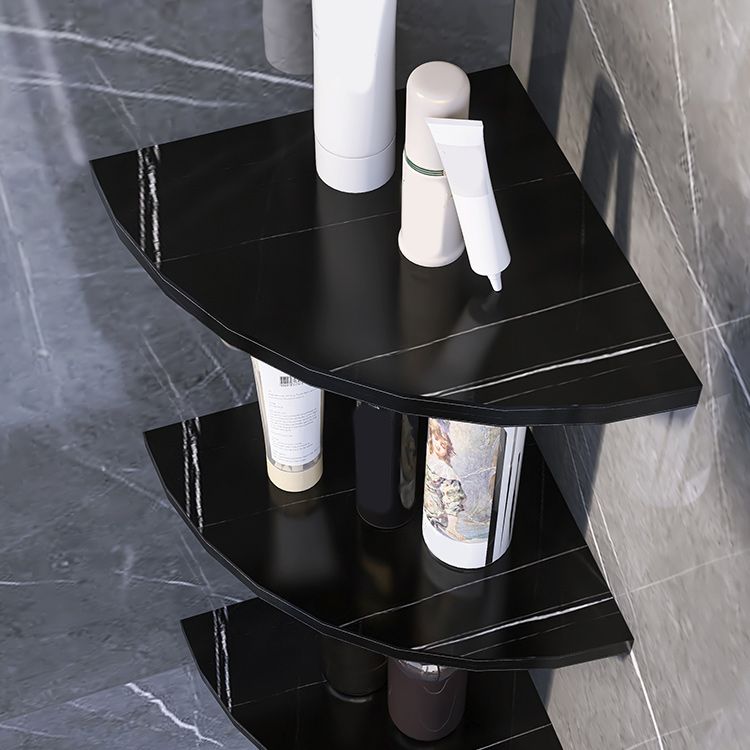 3-piece modern bathroom accessory set marble and metal bathroom shelf