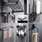 Modern Bathroom Accessories Set Towel Holder Black Soap Dish Bath Accessories Set