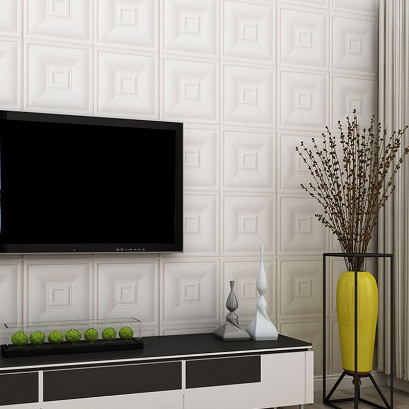 Glam Style Foam Water-Resistant Wall Cladding Living Room 3D Embossing Wall Cladding