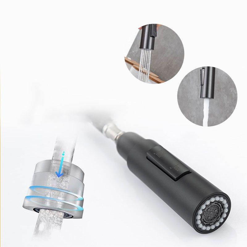 Goose Neck Kitchen Sink Faucet Three-Way Flow with Pull-Down Spray Head