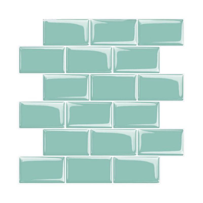 Peel and Stick Tiles Rectangular Stain Resistant PVC Subway Peel and Stick Tiles for the Kitchen